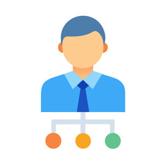 Poster - Organizational Chart Illustration Showcasing Leadership Hierarchy and Departments