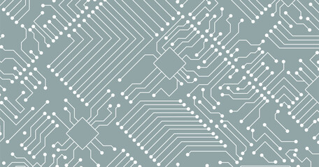 Poster - Circuit technology background with hi-tech digital data connection system