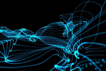 Poster - Abstract glowing black background