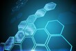 © vectorfusionart - Black background with shiny hexagons
