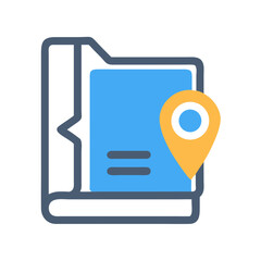 Leinwandbilder - Document location icon with placeholder text and map pin