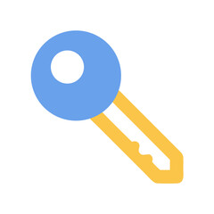 Aufkleber - Simple flat vector illustration of a blue and yellow key