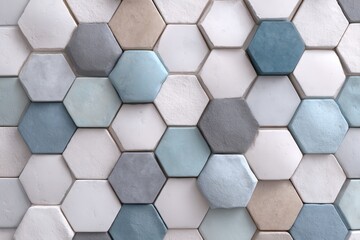 Fototapete - Hexagon tiles pattern background; interior wall design element for home improvement