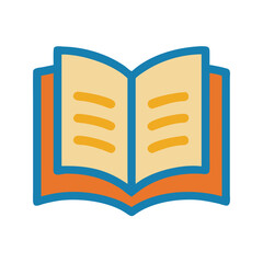 Aufkleber - Open book icon flat design illustration education concept