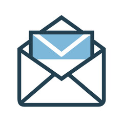 Aufkleber - Stylized email icon with envelope and letter illustration