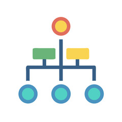Poster - Simple flowchart diagram with connecting elements on a black background