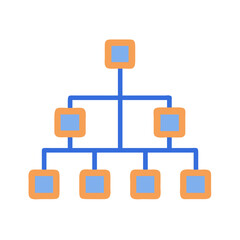 Poster - Flat design organizational chart diagram on a black background