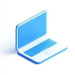 Poster - Isometric laptop used on blank background for business, tech, or educational use