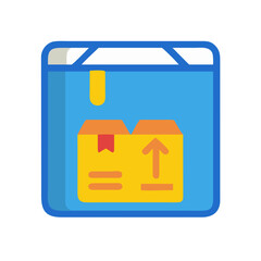 Aufkleber - Online delivery package icon on a blue background