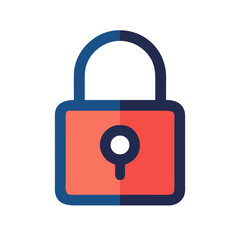 Poster - Blue and red padlock with open lock on black background