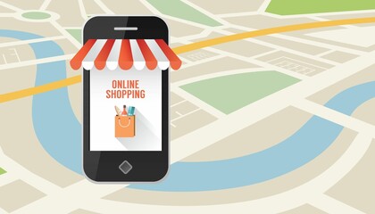 Poster - Online shopping application on smartphone