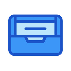 Aufkleber - Blue office inbox graphic icon on black backdrop