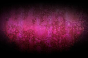 Poster - Central magenta and pink grunge splatters are appearing on dark abstract design with black vignette