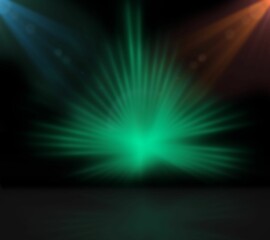 Poster - Green glowing design on black