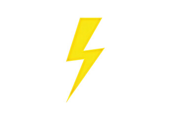 Poster - A simple yellow lightning bolt isolated on transparent background represents a sudden burst of energy