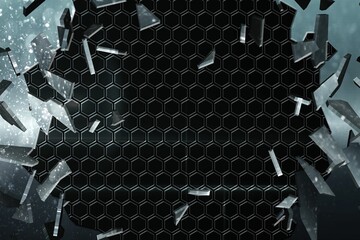 Poster - Glass shattering to show dark pattern