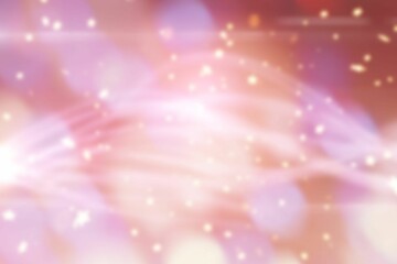 Poster - Pastel pink and peach light streaks are weaving across flat design background with bokeh particles