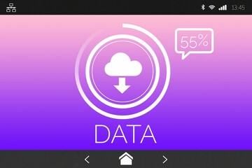 Aufkleber - Data text with download symbol