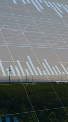 Poster - Animation of graphs and changing numbers over time-lapse of windmill on green field