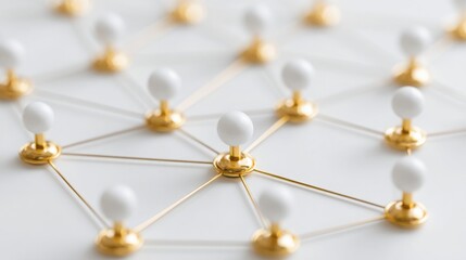 Poster - A network of white spheres illustrating autonomous investment node concept in a digital ecosystem of connectivity