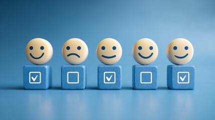 Poster - Group of wooden eggs with the word love as a representation for blockchain emotional impact score icon concept
