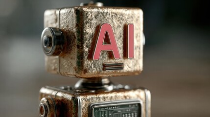 Poster - Camera with the letter a on it illustrating the ai b2b optimization engine concept for business refinement