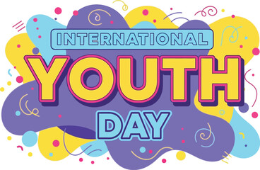 Aufkleber - International youth day poster with abstract shapes and lettering