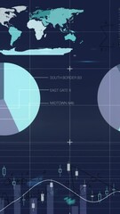 Poster - Animation of statistical data processing against blue background