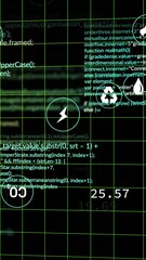 Poster - Animation of digital icons and data processing over dark backgorund