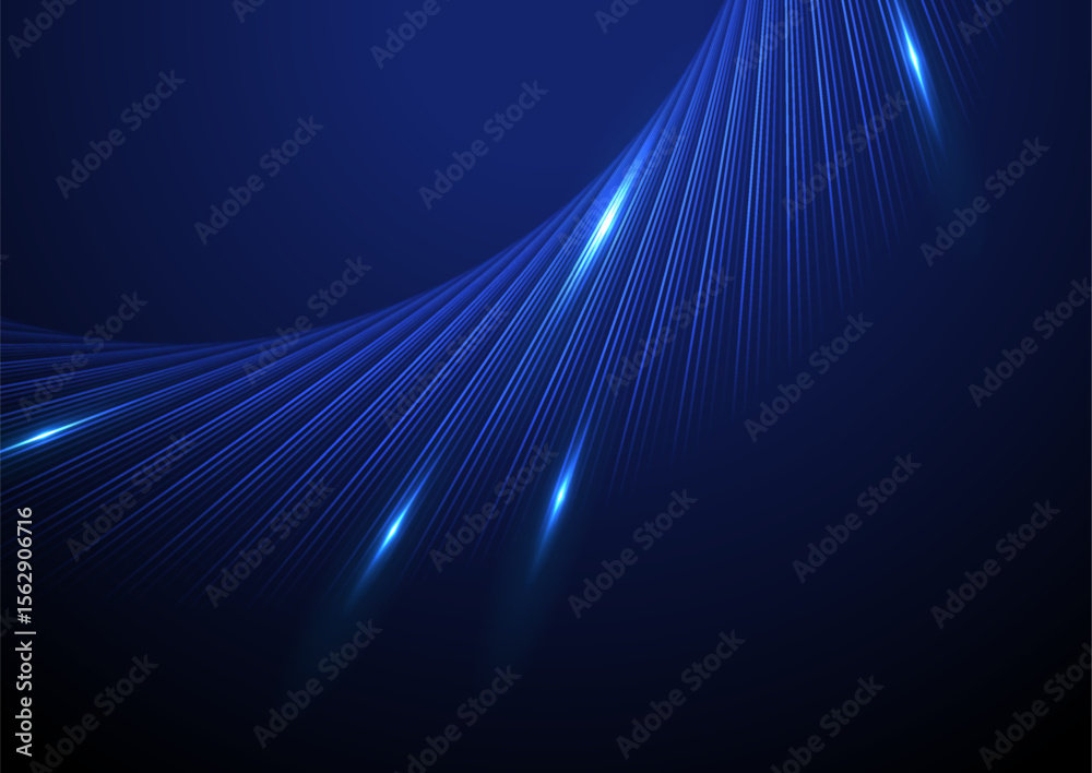Dark blue minimal laser lines abstract glowing futuristic tech ...