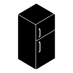 Fototapete - Refrigerator Isometric view Silhouette. refrigerator freezer appliance kitchen home cooling storage food vector illustration