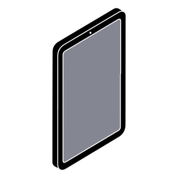 Isometric tablet device vector illustration for technology and communication design needs