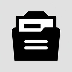 Poster - Document within a file. On a gray background. Possibly for organization or records
