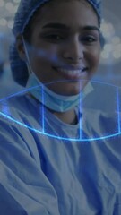 Poster - Animation of dna strand over female surgeon