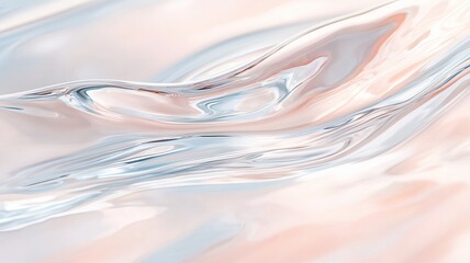 Aufkleber - serene transparent water surface with gentle ripples, soft pastel tones creating Smooth minimalist aquatic landscape background