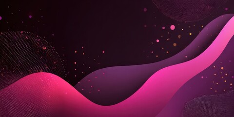 Fototapete - Abstract pink flow; modern, dark background with specks; header/web use possible
