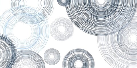 Fototapete - Abstract circle drawing. Rings layered on a white background. Art, use as a pattern