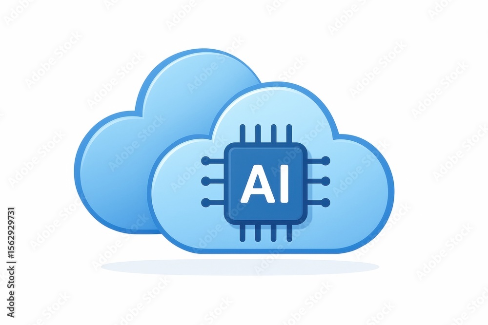 AI Cloud Concept: A futuristic design of cloud computing, integrated ...