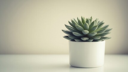 Poster - succulent plant in a simple white pot.