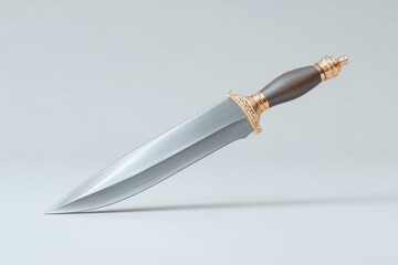 Poster - hyperrealistic steel dagger with blood groove and reflection