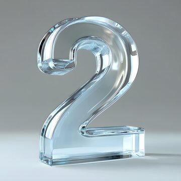 Transparent Glass Number Two with Reflective Surface