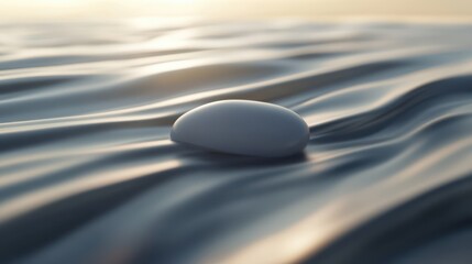 Poster - smooth, light gray stone resting on rippled, dark gray surface.