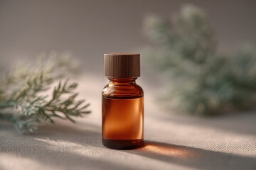 Poster - homeopathic remedy jar labeled with plant extract sitting on linen cloth with dropper