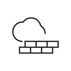 Poster - cloud firewall icon vector eps outline stroke editable