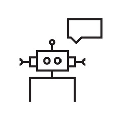 Poster - Robot chat bot icon vector eps editable stroke 