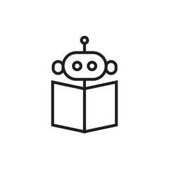 Poster - Robot chat bot icon vector eps editable stroke 