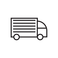 Poster - courier service van icon outline editable stroke eps
