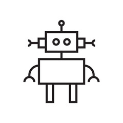 Poster - Robot chat bot icon vector eps editable stroke 