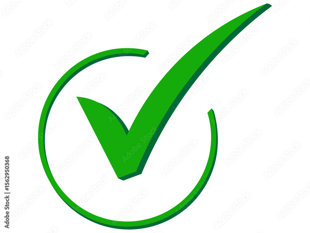 3D Green Tick Mark Icon PNG Transparent | Check Symbol Approved Badge ...