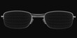 © German Ovchinnikov - Stylish 3D wireframe sunglasses on a sleek black background, featuring a realistic design with detailed frames and lenses. The futuristic aesthetic highlights modern fashion and digital rendering.